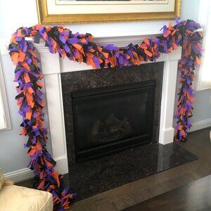 15ft Halloween Garland Plastic Rag Party Haunted House Long Light Up Mantel OOAK